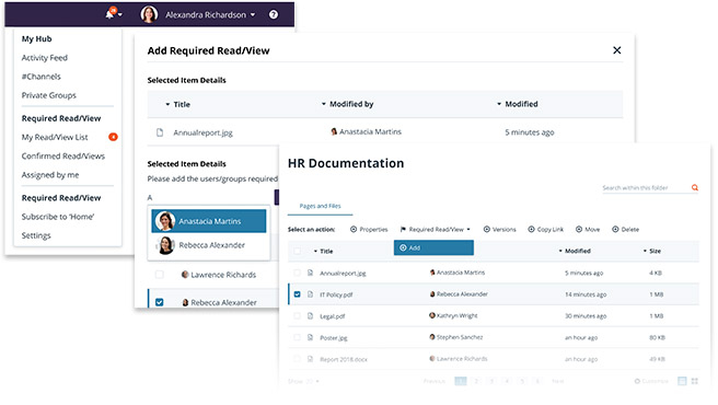 Screenshot of greenorbit making hr documentation page required read and view.