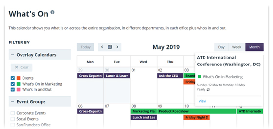Screenshot of GreenOrbit's Calendar Feature