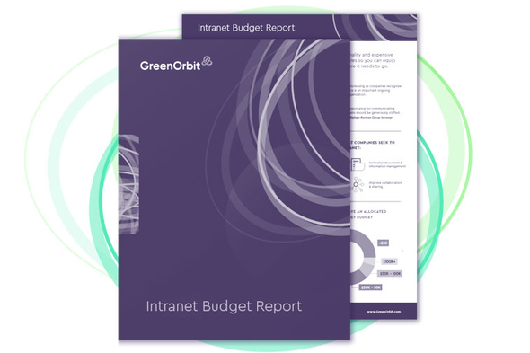 GreenOrbit Intranet pages of Budgets Infographic Report.