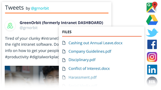 Screenshot of greenorbit technical integrations.