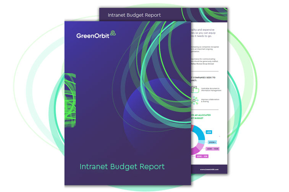 GreenOrbit Intranet pages of Budgets Infographic Report.