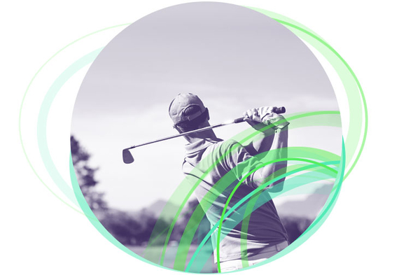 Man playing golf for Fox Sport intranet case study.